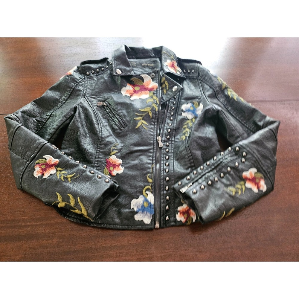 Aftf Basic Outerwear Embroided Womens Leather Jac… - image 2